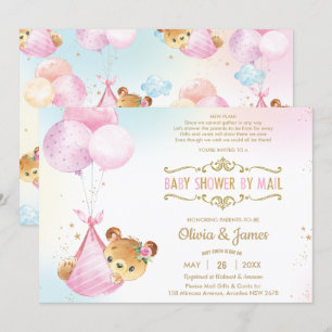Virtuell babystövel för Cute Baby Bear Girl by Mai Inbjudningar