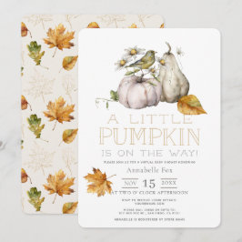 Virtuell babystövel för fågelpumpkin Fall Watercol Inbjudningar