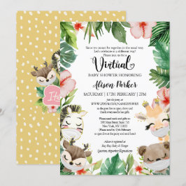 Virtuell babystövel för GIRL | Safari Friends Inbjudningar