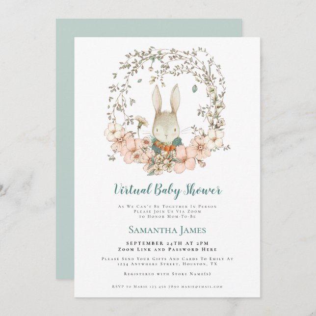 Virtuell babystövel för Vintage av slumkvarn Inbjudningar (Fram/baksida)