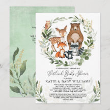 Virtuell babystövel | Greenery Woodland Animals