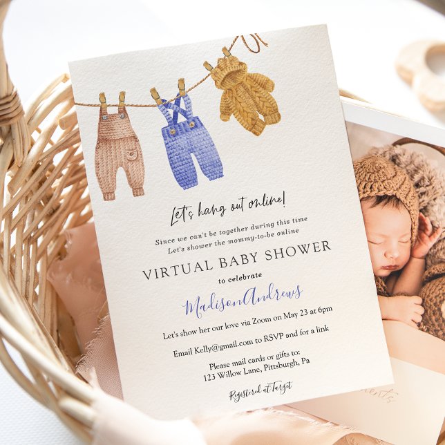 Virtuell babystövel inbjudningar (Skapare uppladdad)
