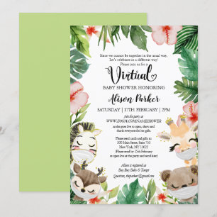 Virtuell babystövel   Maskerad Jungle Safari Frien Inbjudningar