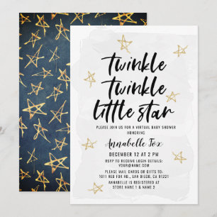 Virtuell babystövel med Lilla stjärna för Twinkle  Inbjudningar