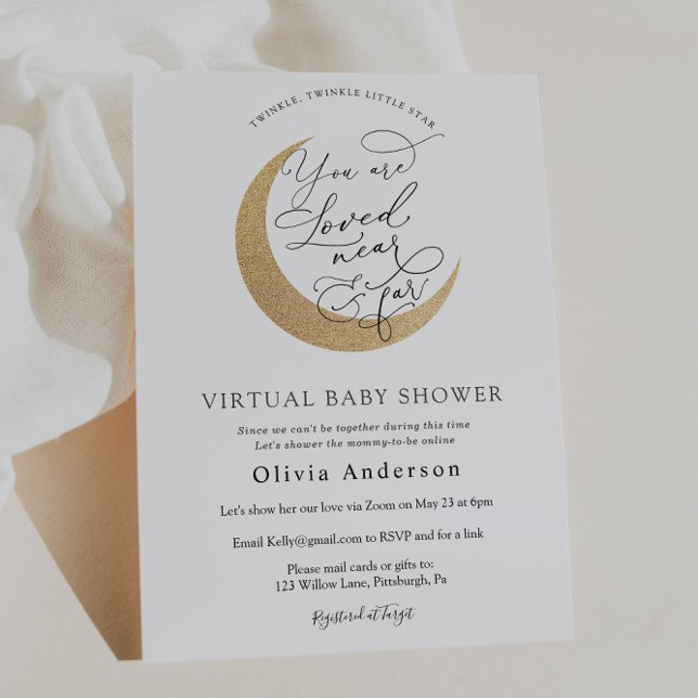 Virtuell babystövel, Twinkle Star och Måne Inbjudningar (Skapare uppladdad)