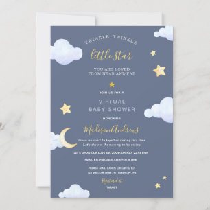 Virtuell babyvisning med Mail Twinkle Little Star Inbjudningar