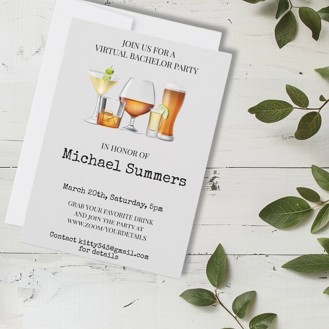 Virtuell Bachelor Party Social Avstånd Inbjudningar (Skapare uppladdad)