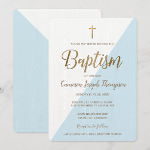 Virtuell Baptism vid Blå vita Guld Kor Inbjudningar
