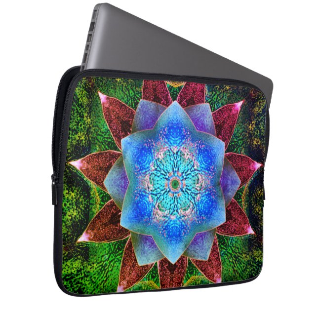 Virtuell blomma av rostfritt eller rostfritt slag laptop fodral (Framsidan Höger)
