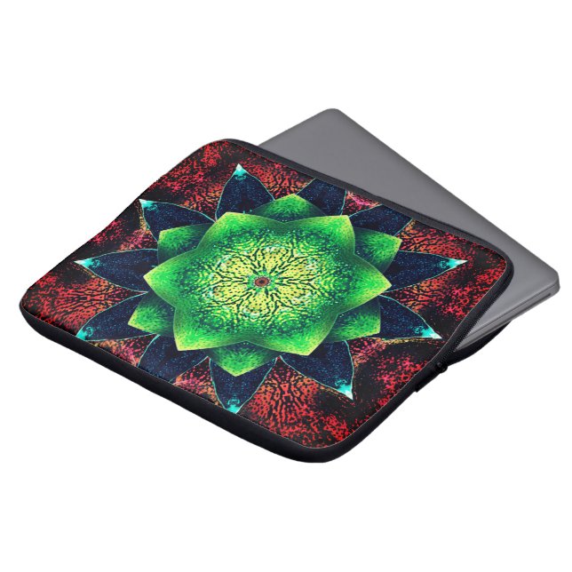 Virtuell blomma, i korall laptop fodral (Framsida topp)