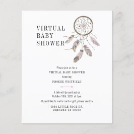 Virtuell Boho Dream Catcher inbjudan till babyvisn