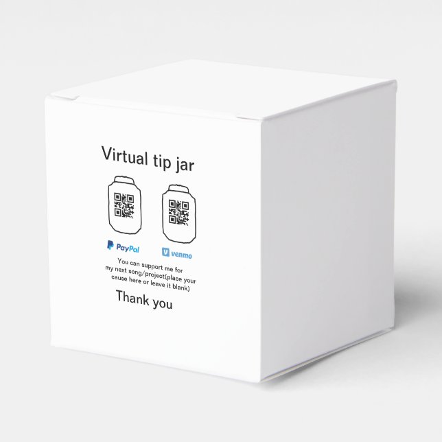 Virtuell dricksa koder för QR pengar donation PayP Presentaskar (Framsidan Sidan)