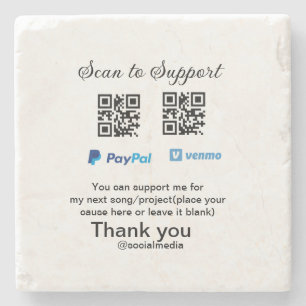 Virtuell dricksa koder pengar donation PayPal ven Stenunderlägg