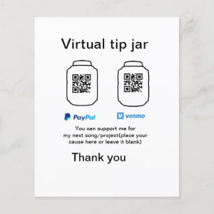 Virtuell dricksburk QR-kod pengadonation PayPal ve
