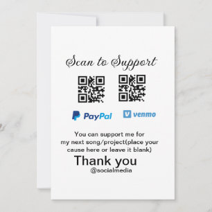 Virtuell dricksburk qr-kod pengadonation PayPal ve Inbjudningar
