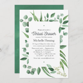 Virtuell dusch för vattenfärgen Eucalyptus Greener Inbjudningar