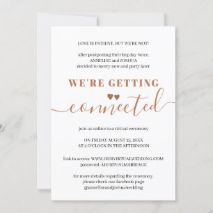 Virtuell elegant enkel modern typografi bröllop inbjudningar