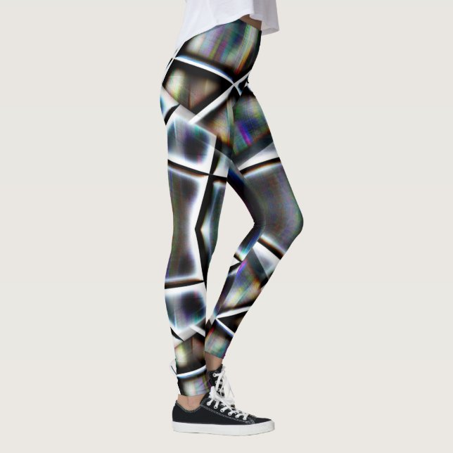 Virtuell färgad i sluttande raka former leggings (Höger)