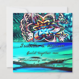 Virtuell, färglös blomma med violett rocka inbjudningar