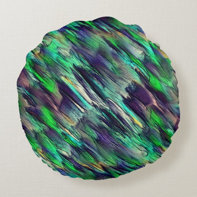 Virtuell, färglös stalaktat eller förstört lagrar rund kudde (Baksidan)