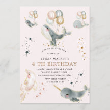 virtuell födelsedagsfest för magiska val och stjär