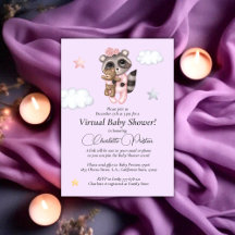 Virtuell för Raccoon Baby Shower Lavender
