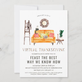 Virtuell Friendsgiving Thanksgiving-middag Inbjudningar