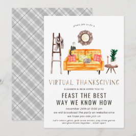 Virtuell Friendsgiving Thanksgiving-middag Inbjudningar