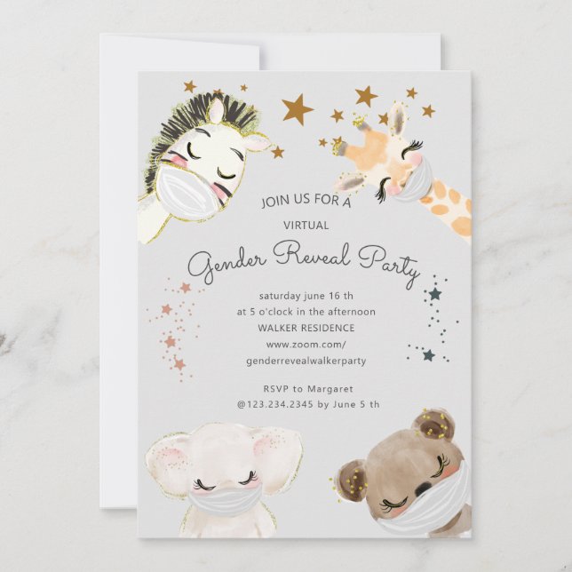 virtuell gender av djurmasken i ansikte visar part (Framsida)