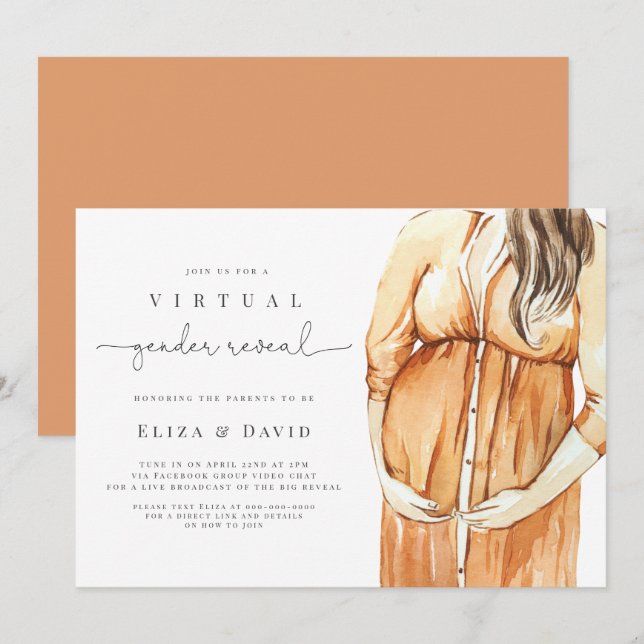 Virtuell Gender visar att han eller hon Boho brän Inbjudningar (Fram/baksida)