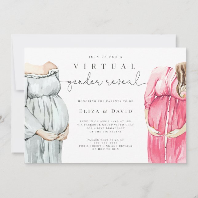 Virtuell Gender visar att han eller hon Boho Zoom  Inbjudningar (Framsida)