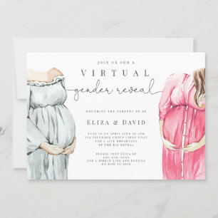 Virtuell Gender visar att han eller hon Boho Zoom Inbjudningar