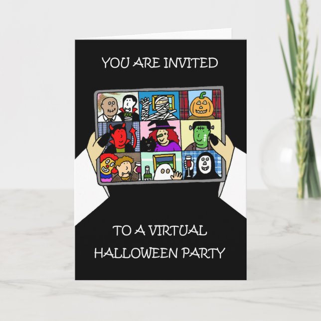 Virtuell Halloweenfest Invitation Kort (Framsida)