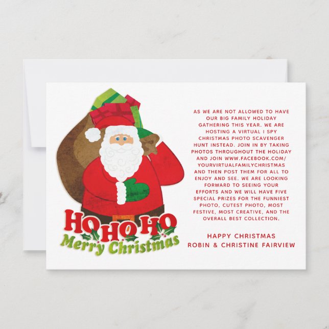 Virtuell hashtag jul Jag spionerar på spel Inbjudningar (Framsida)