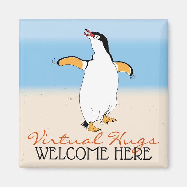 Virtuell Hugs Välkommen hit Magnet (Framsidan)