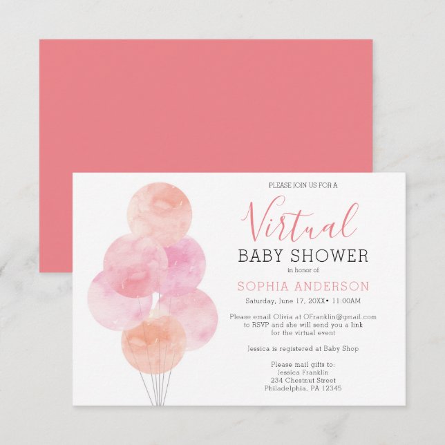 Virtuell inbjudan till  babyvisningsprogram för va (Fram/baksida)