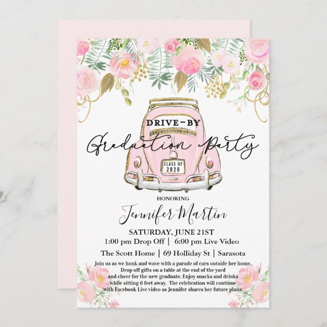 Virtuell inbjudan till enhet efter Studentfest (Fram/baksida)