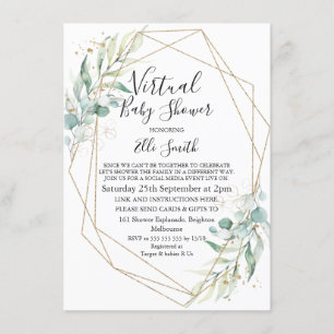 Virtuell inbjudan till Geometric Foliage Baby Show