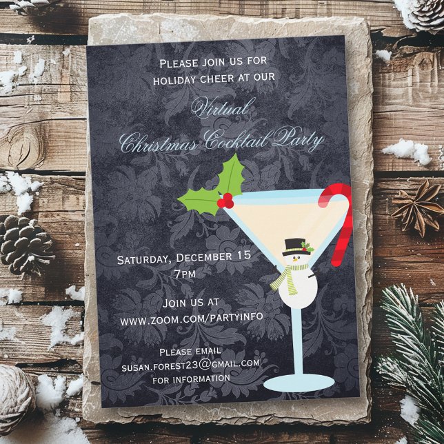 Virtuell jul Cocktail Party Martini Inbjudningar (Skapare uppladdad)