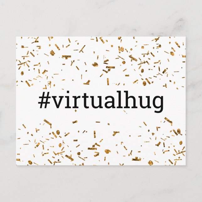 Virtuell kram Hashtag Guld Falskt Konfetti Vykort (Framsida)