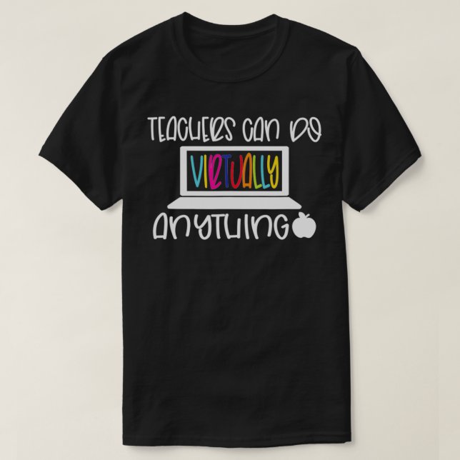 Virtuell lärare Rainbow Online Back to school Teac T Shirt (Design framsida)