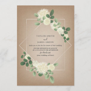 Virtuell Live Stream Bröllop Cardstock Botanical Inbjudningar
