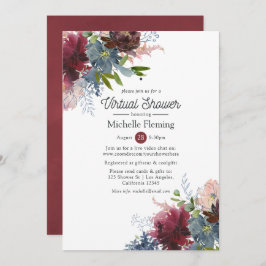 Virtuell Möhippa för Bordo och Blommigt Inbjudningar