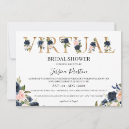 Virtuell Möhippa för marin Blommigt Inbjudningar