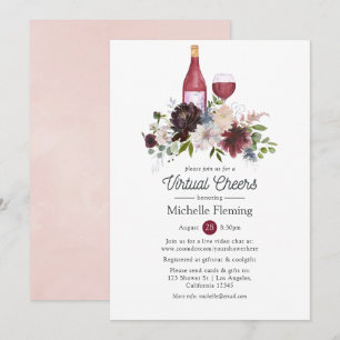 Virtuell Möhippa vid Burgundy och Rosa Vin Inbjudningar