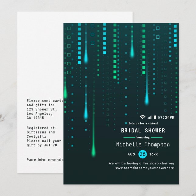 Virtuell nybörjarinbjudan till visningsprogram inbjudningar (Fram/baksida)