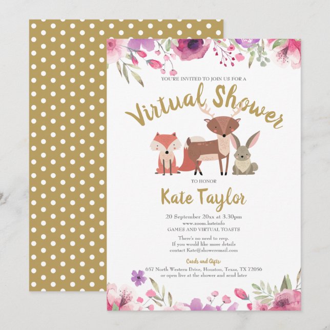 Virtuell Online Avstånd babyvisningsprogram med e- Inbjudningar (Fram/baksida)