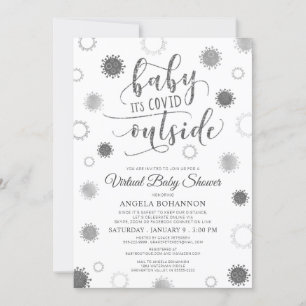 Virtuell Online Baby Shower Baby dess COVID utanfö Inbjudningar