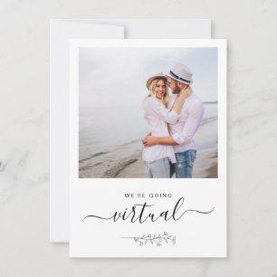 Virtuell online minimalistisk fotobryllopsinbjudan