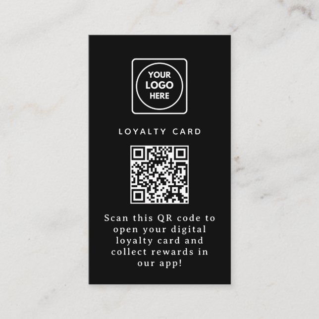 Virtuell QR | Anpassad digital belöningslänk för f Lojalitetskort (Framsida)